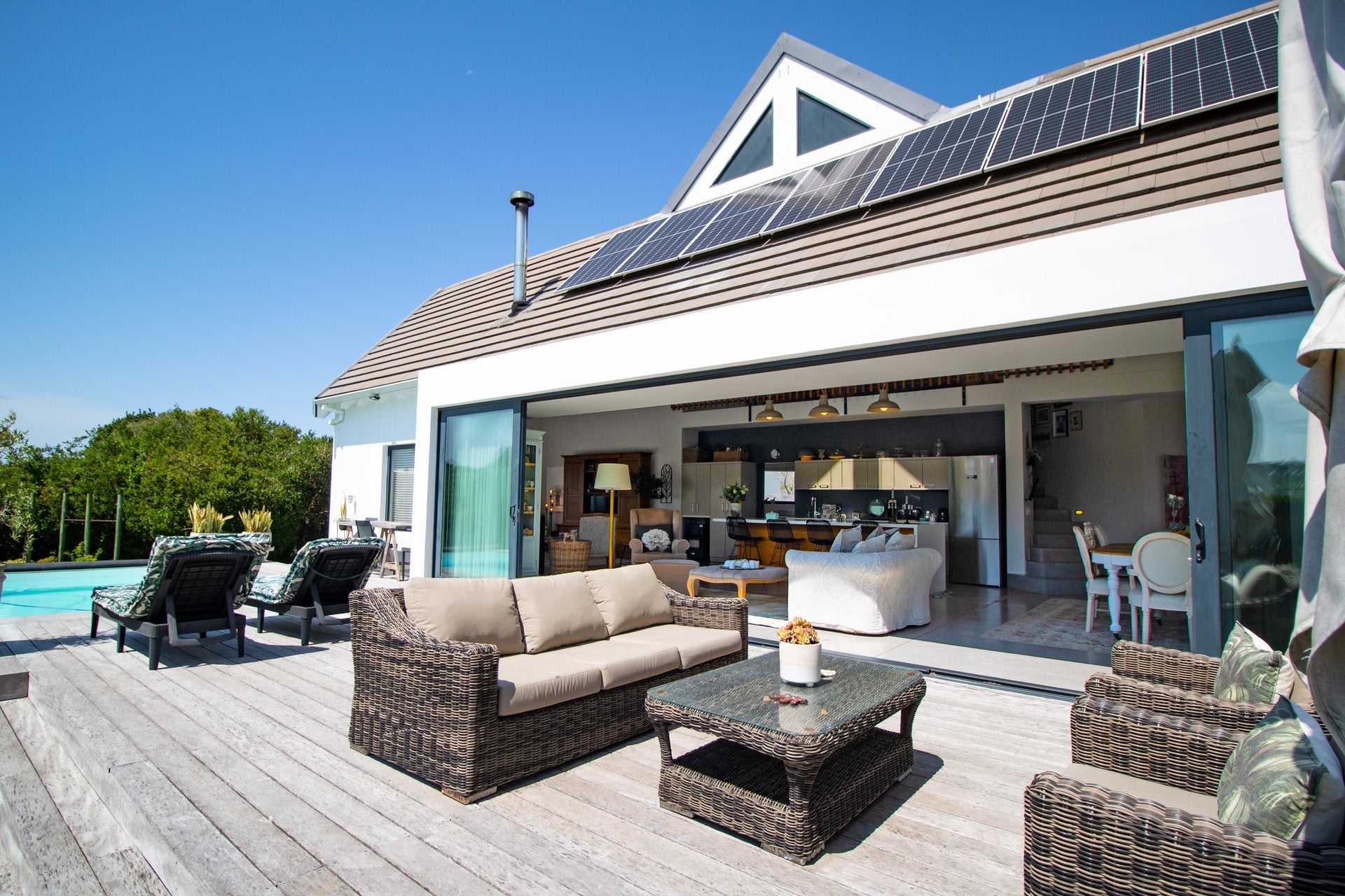 Contemporary property patio and pool photographed by Media Fans